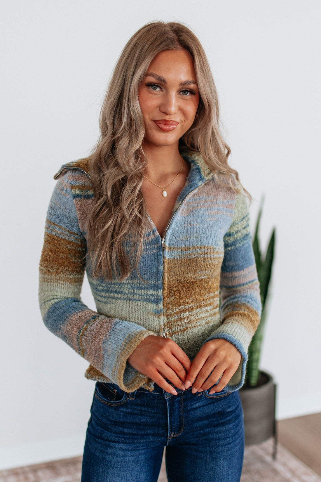 Sunny Knit Sweater - Dusty Blue Mix
