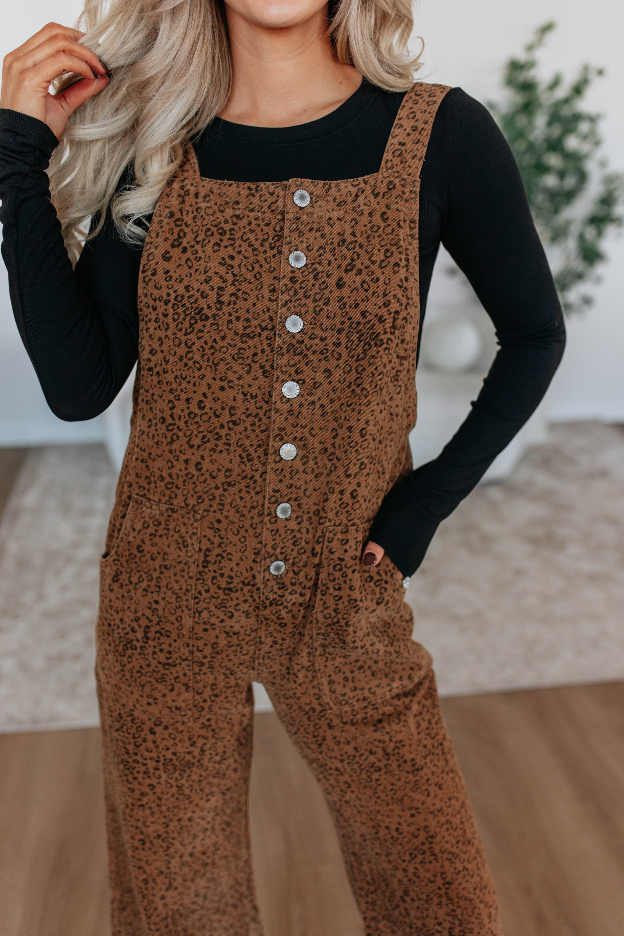 Ashlyn Leopard Overalls