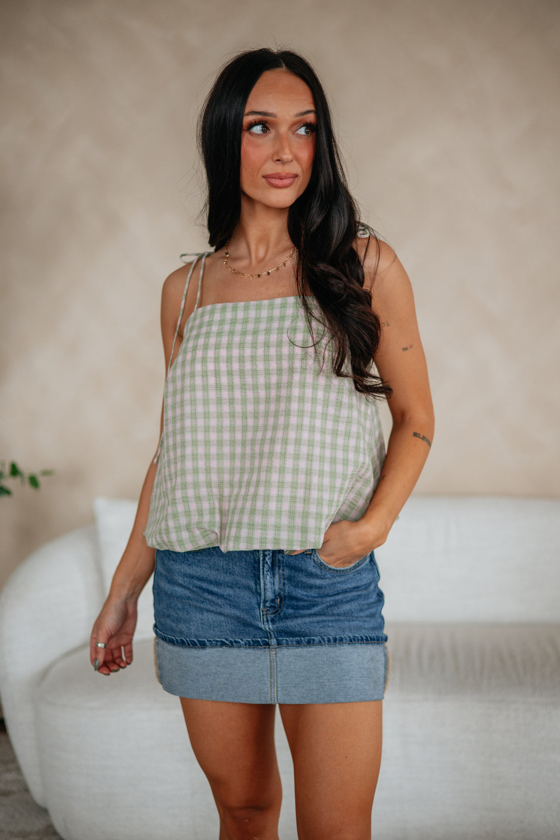 Liv Gingham Top