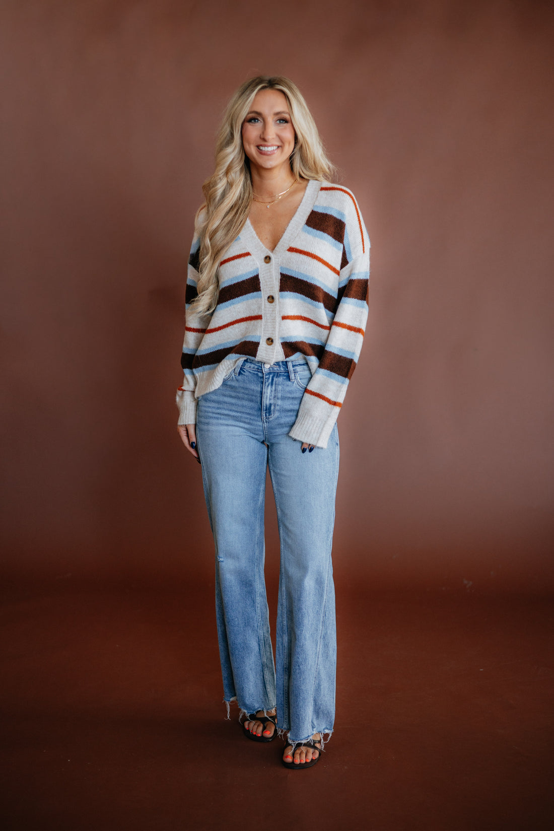 Brea Striped Cardigan