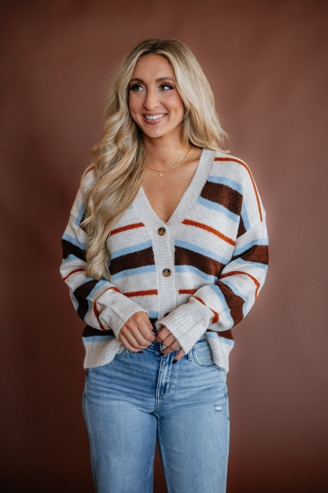 Brea Striped Cardigan