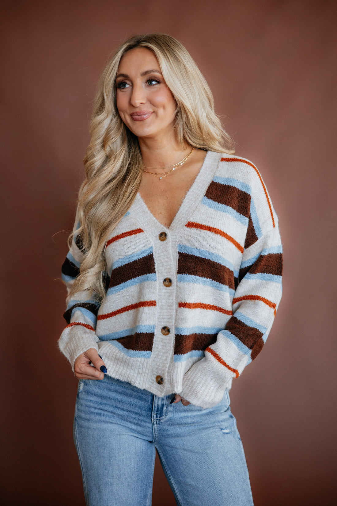 Brea Striped Cardigan
