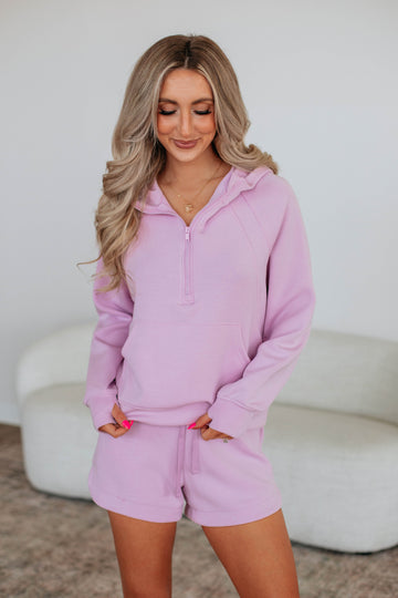 Aubrie Half-Zip Pullover - Lilac