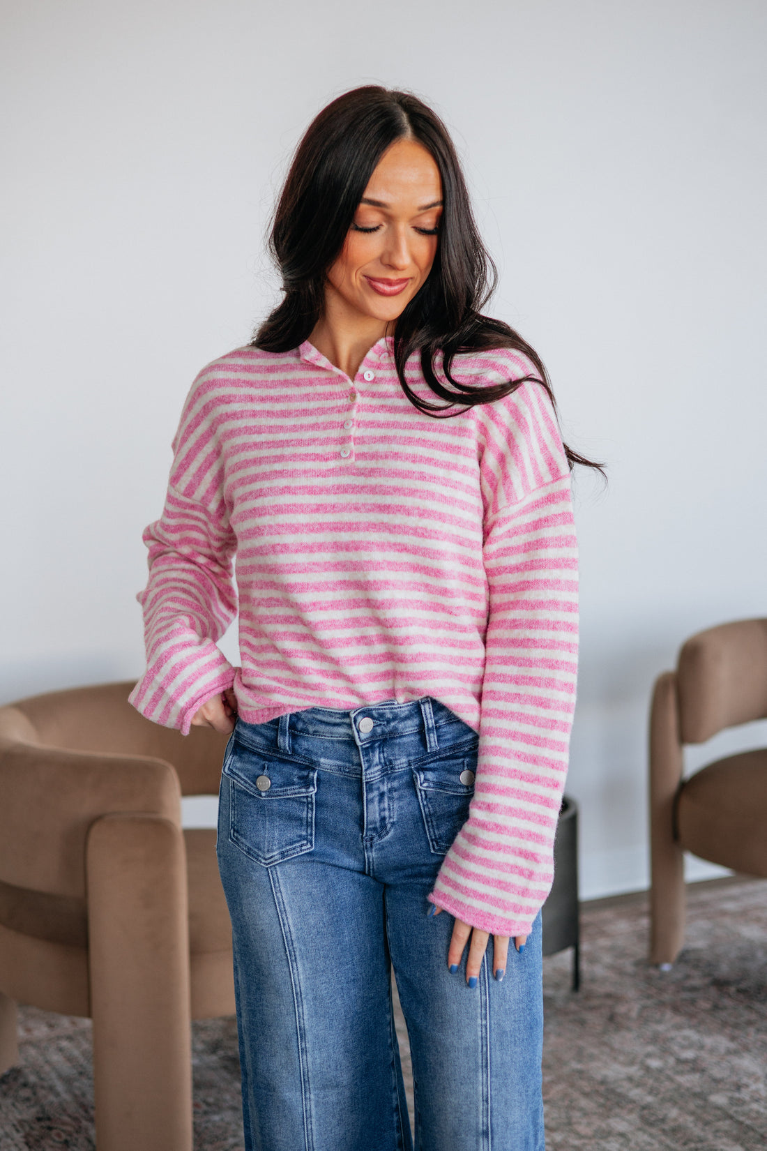 Brayden Striped Sweater - Taffy