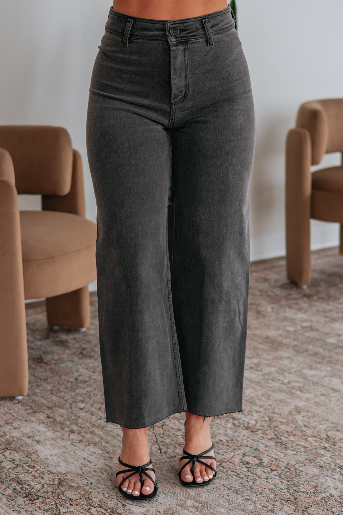 Linsley Wide Leg Pants - Washed Black