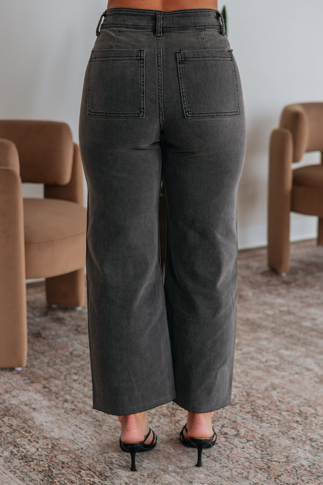 Linsley Wide Leg Pants - Washed Black