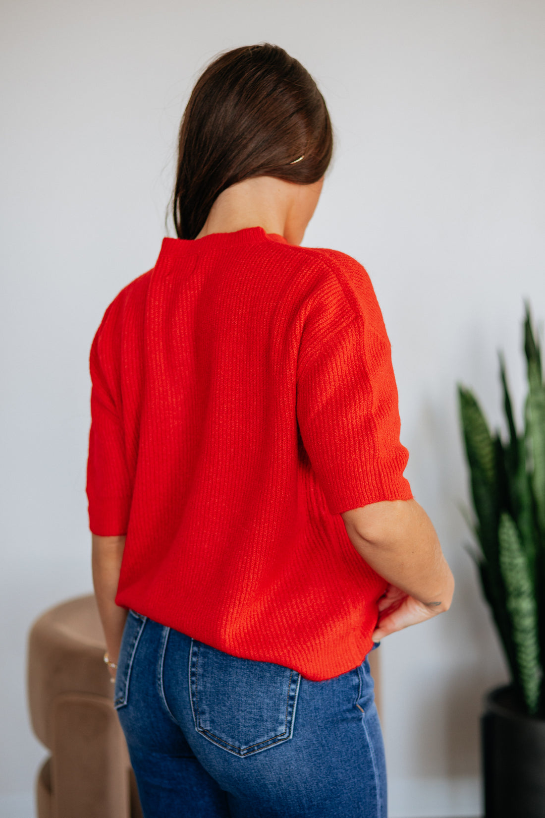 Auden Sweater Top - Scarlet