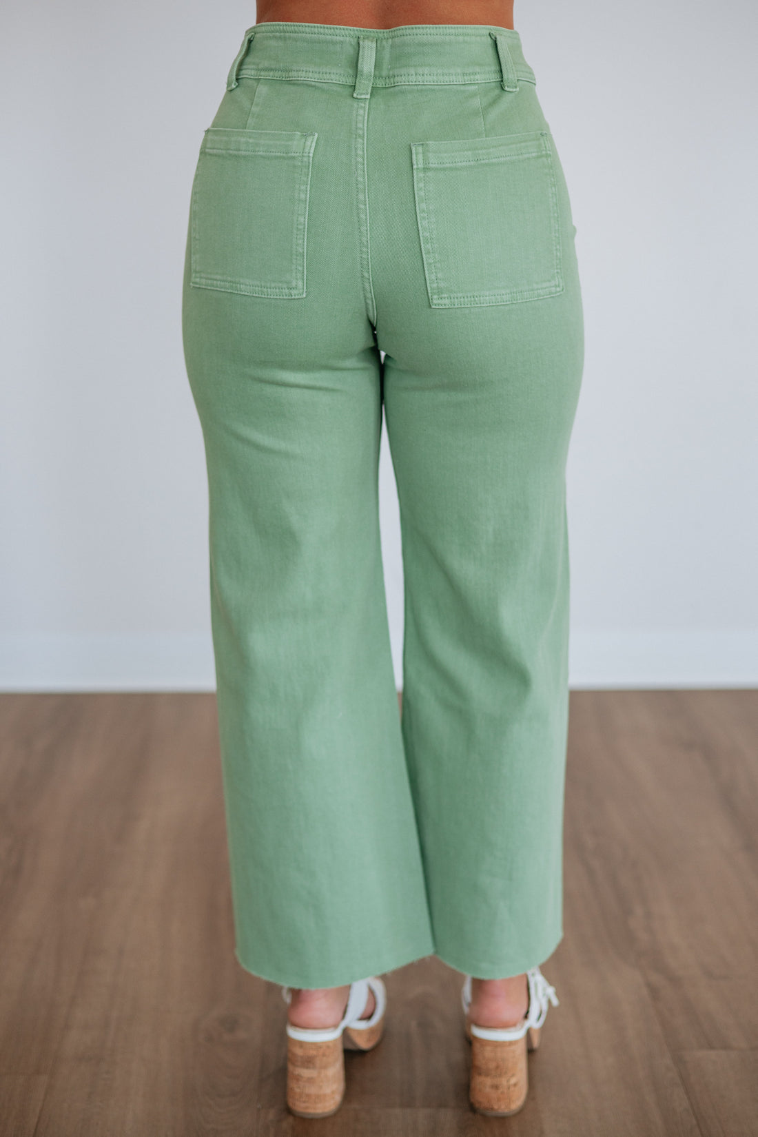 Linsley Wide Leg Pants - Matcha