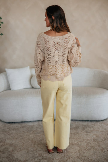 Linsley Wide Leg Pants - Butter
