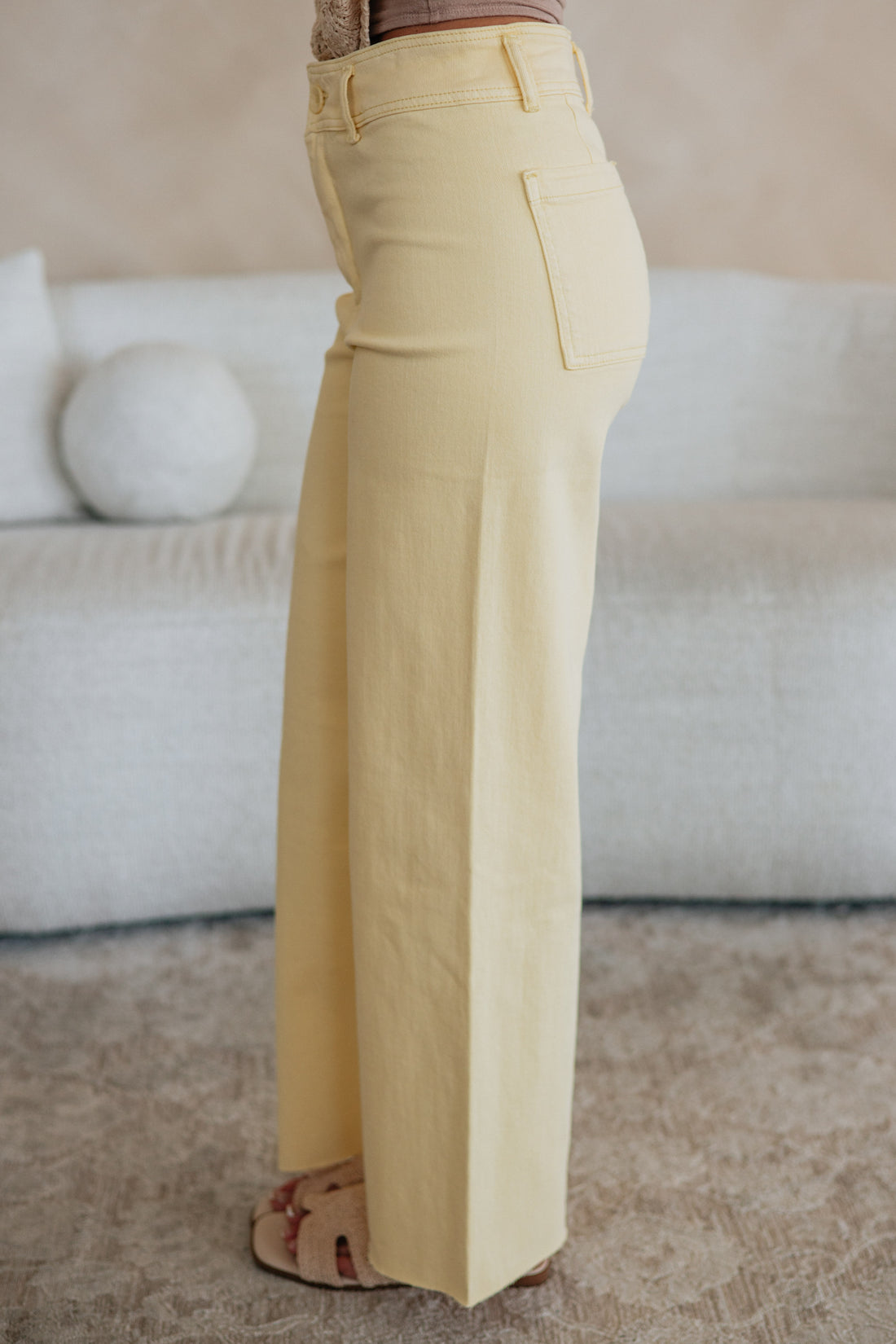 Linsley Wide Leg Pants - Butter