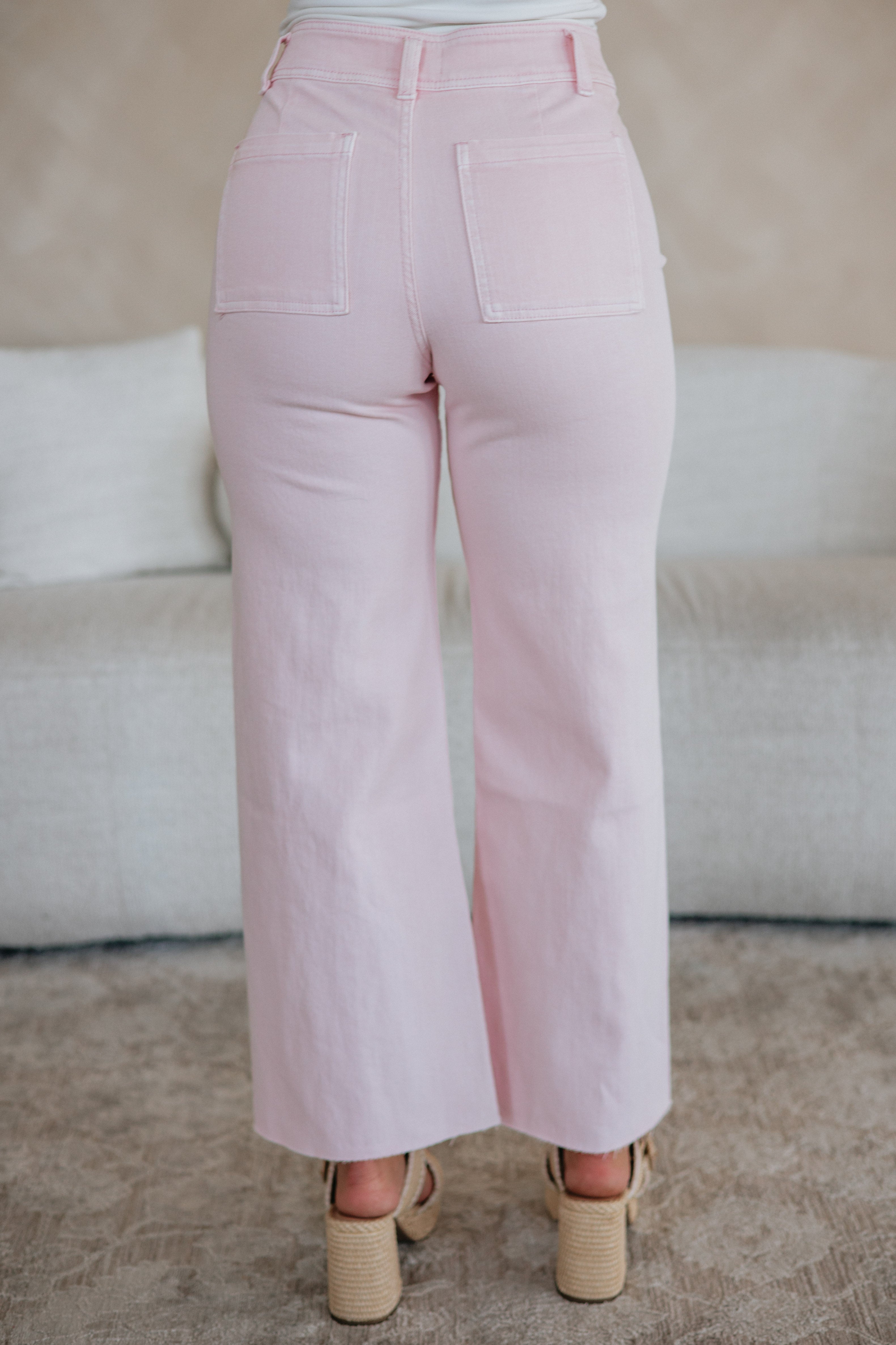Linsley Wide Leg Pants - Baby Pink