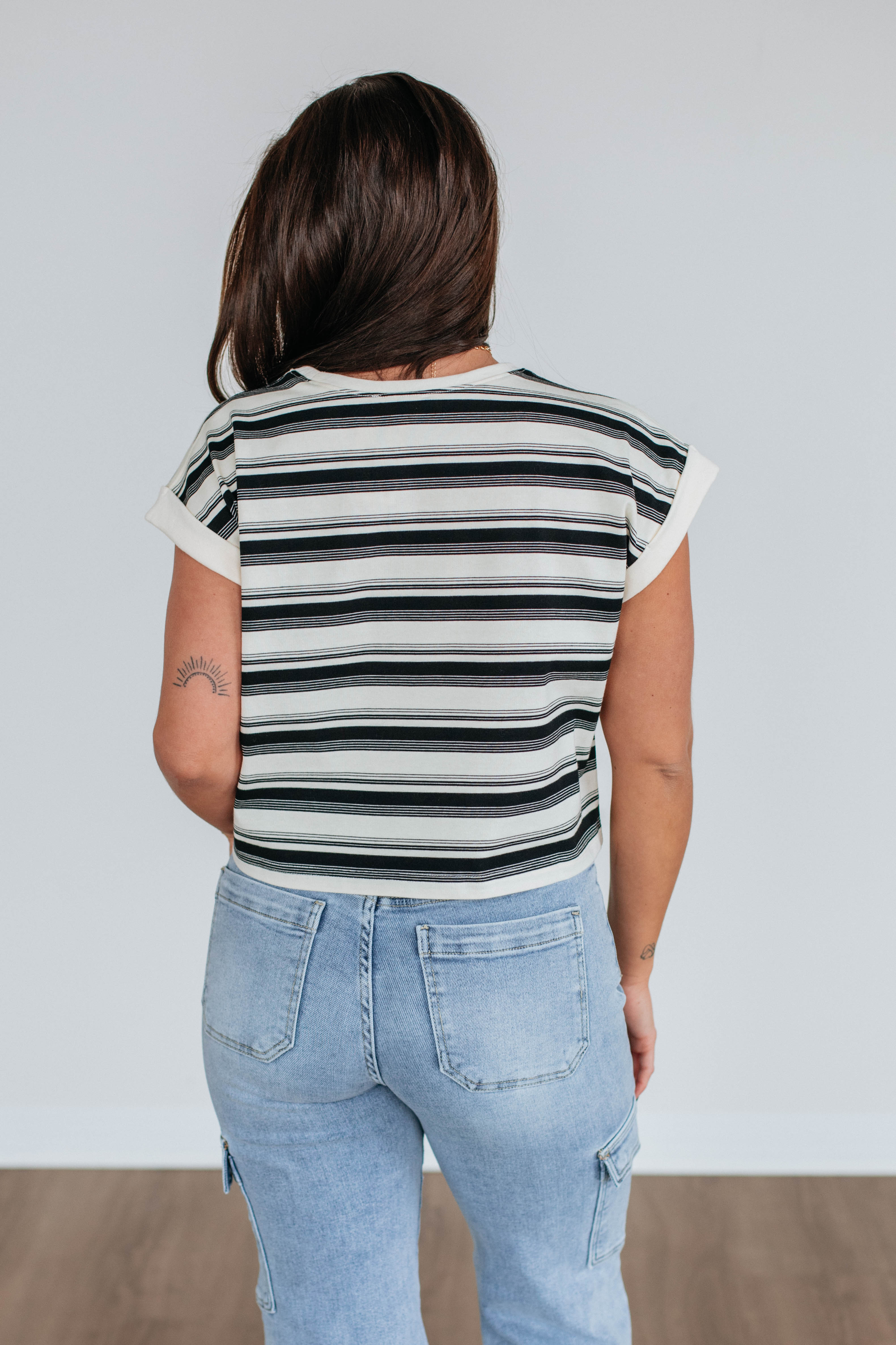 Mayra Striped Top - Black Mix