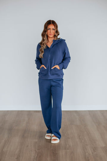 Aubrie Half-Zip Pullover - Navy