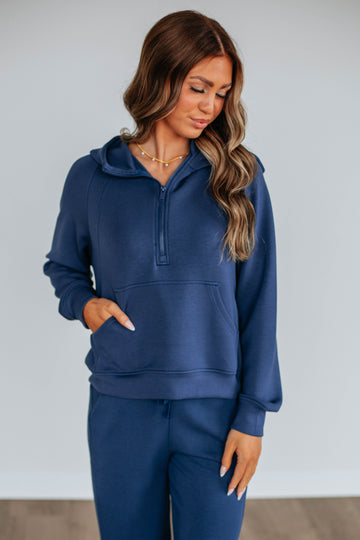 Aubrie Half-Zip Pullover - Navy