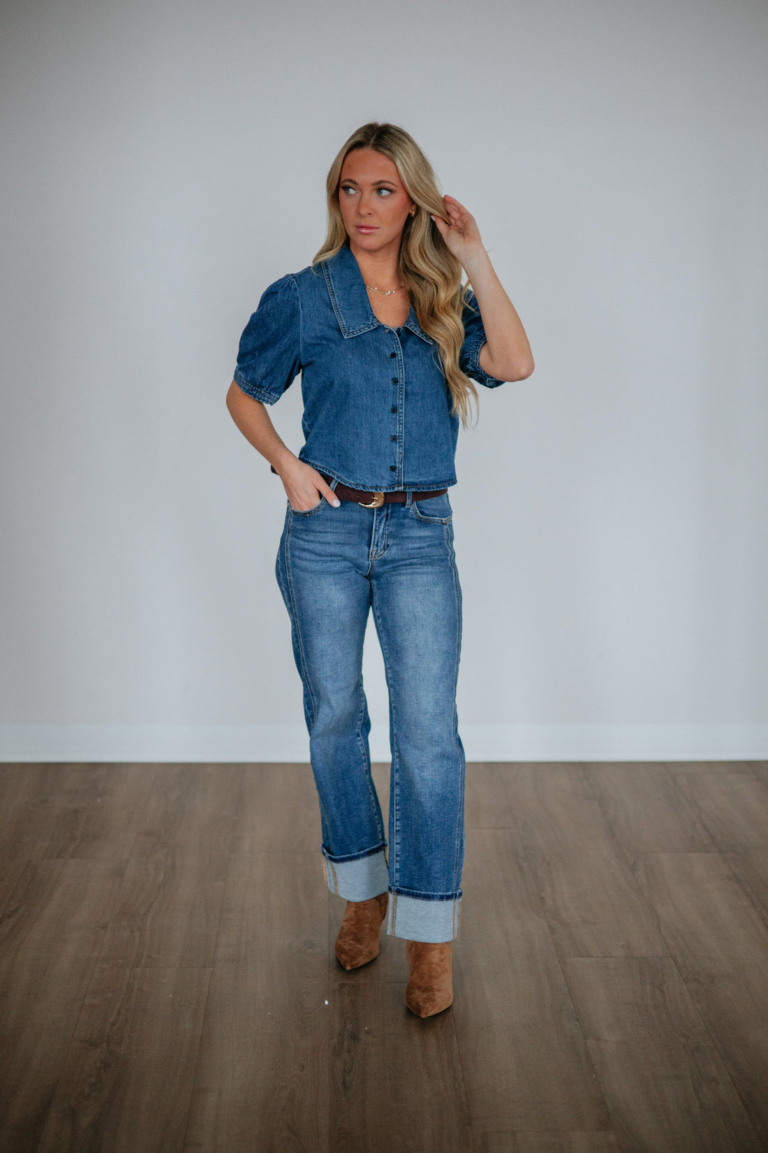 Matea Risen Denim Top