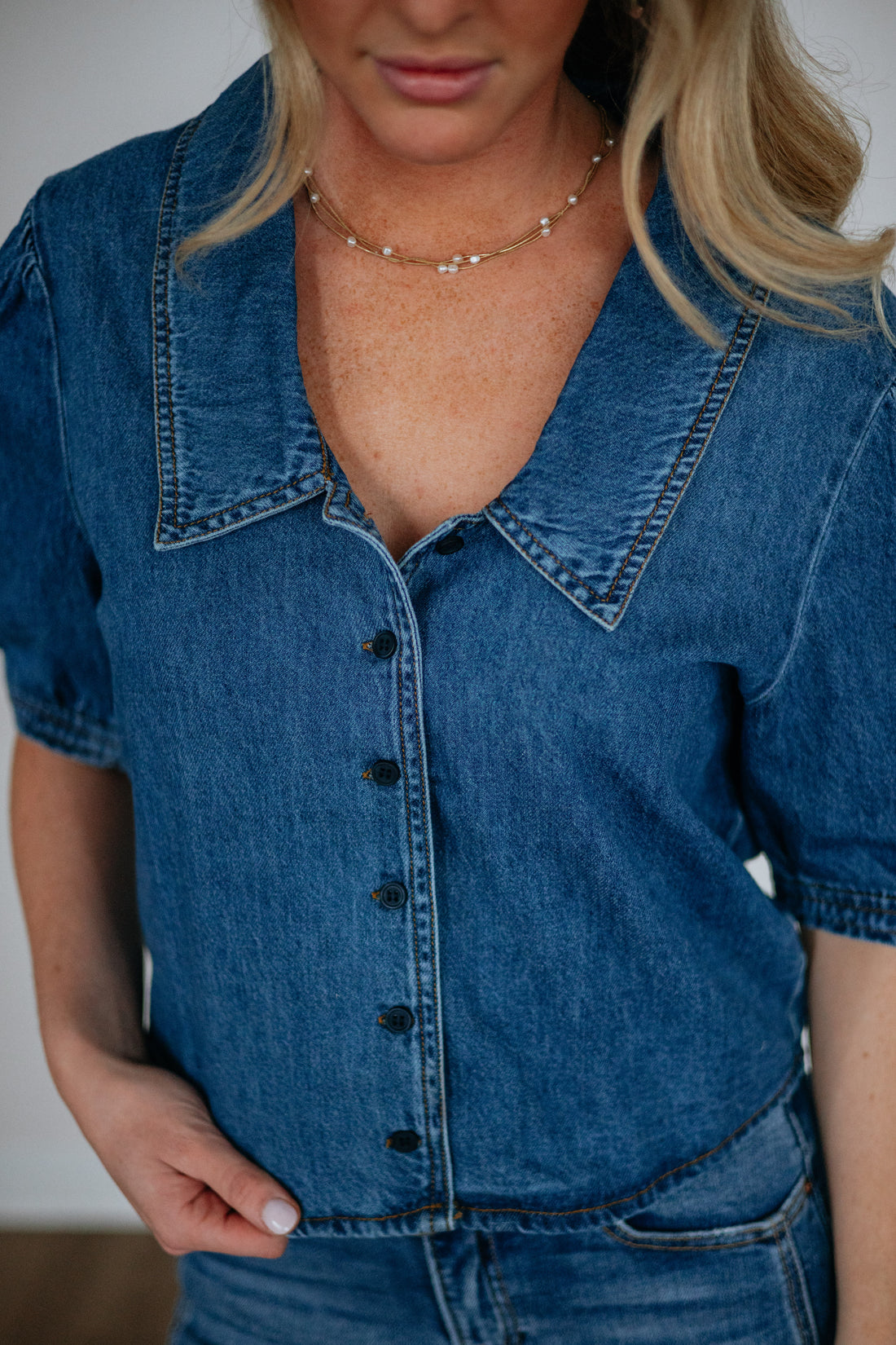 Matea Risen Denim Top