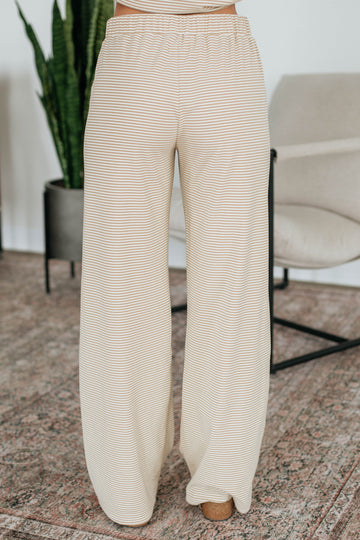 Cayla Striped Pants - Beige Mix