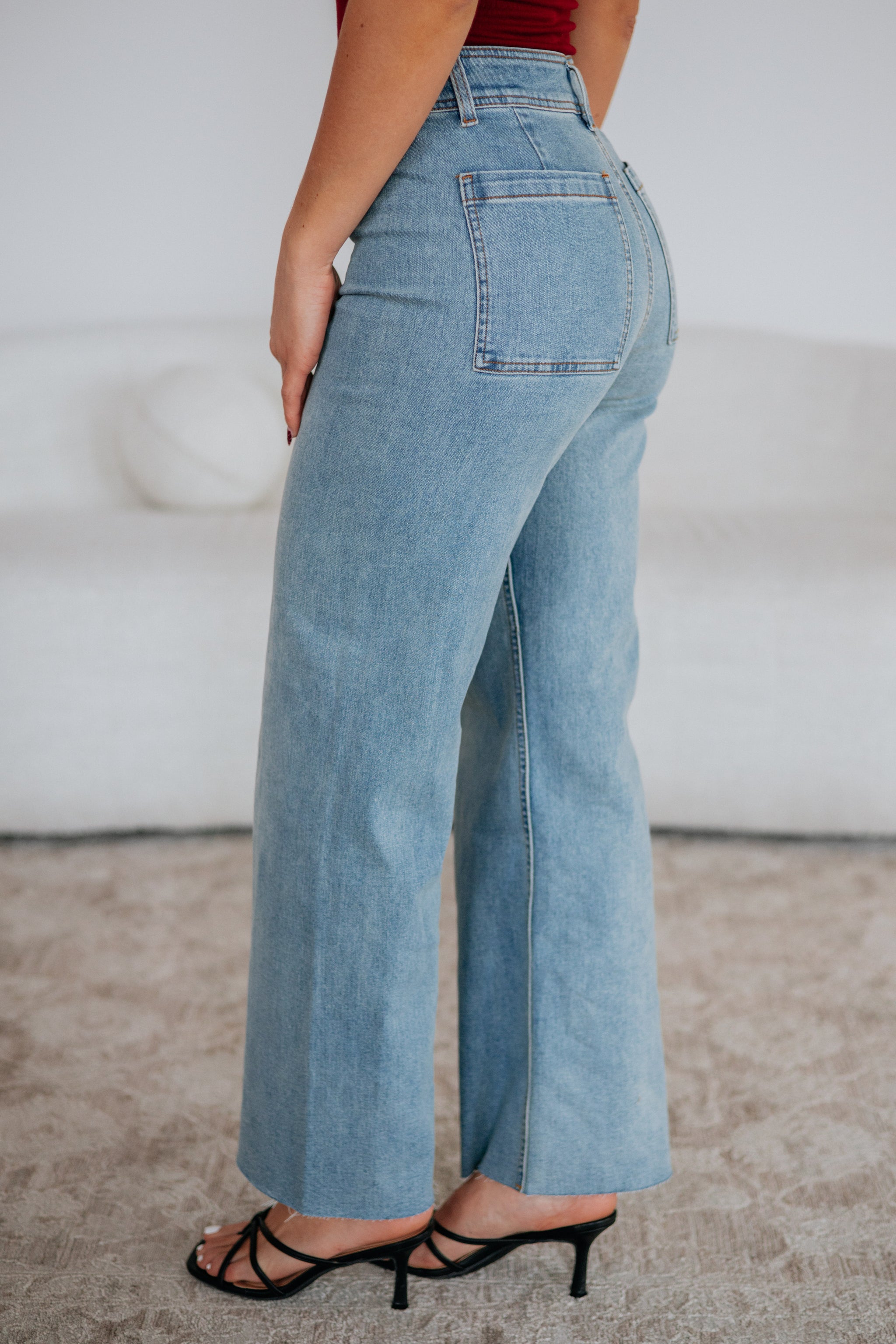Linsley Wide Leg Pants - Light Wash