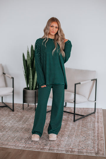 Cayla Striped Top - Pine Mix