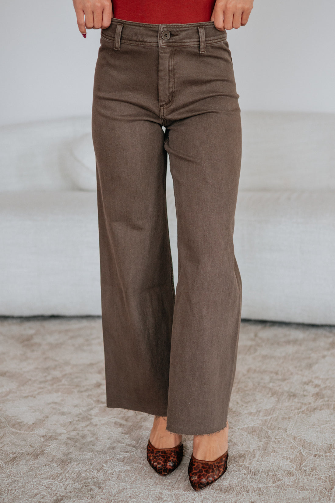 Linsley Wide Leg Pants - Mocha