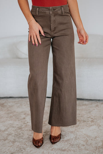 Linsley Wide Leg Pants - Mocha