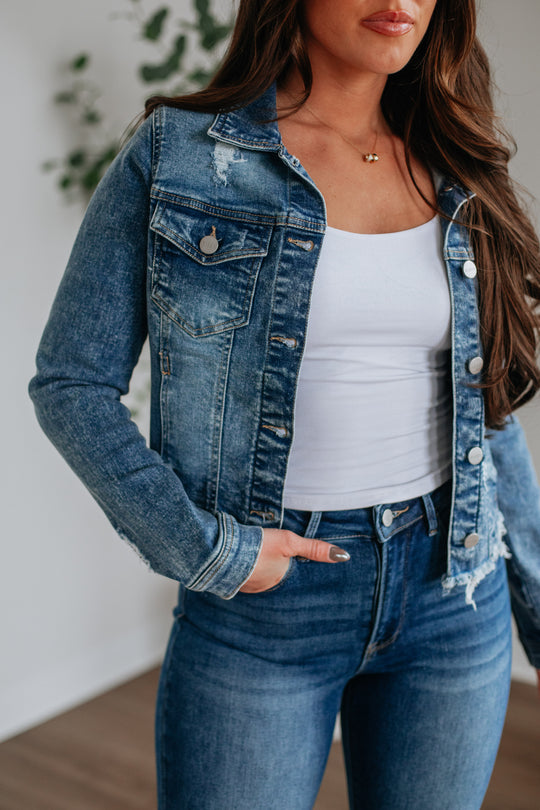 Gemma Risen Denim Jacket - Medium Wash