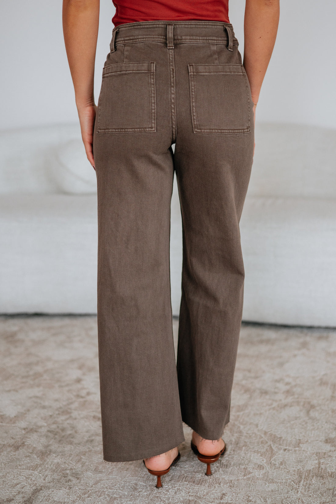 Linsley Wide Leg Pants - Mocha