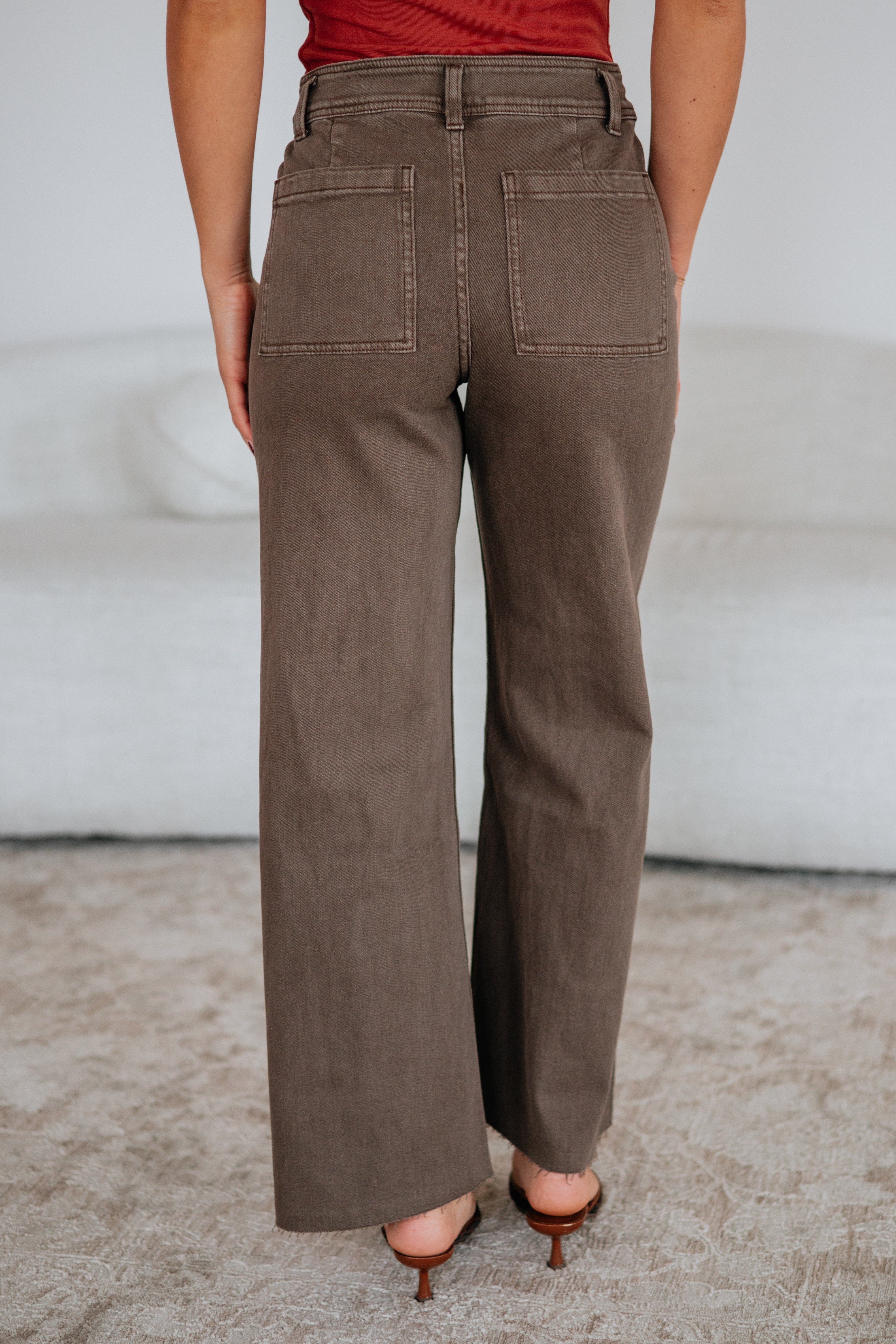 Linsley Wide Leg Pants - Mocha