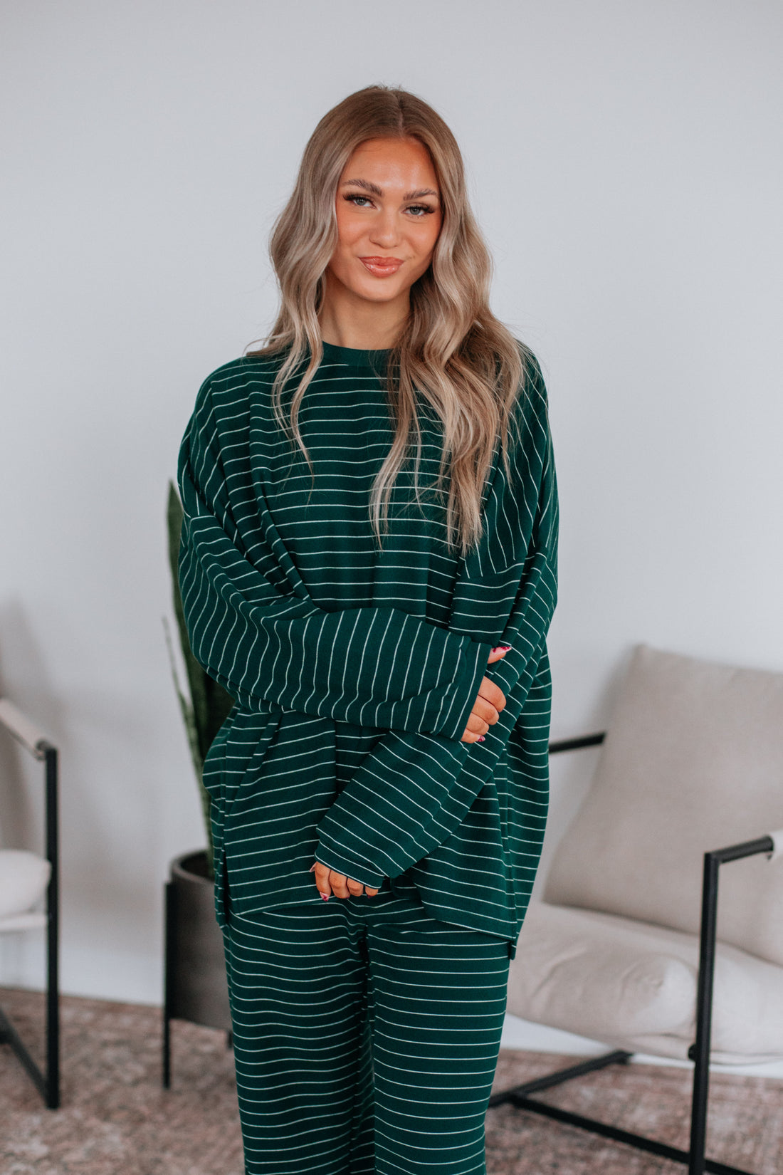 Cayla Striped Top - Pine Mix