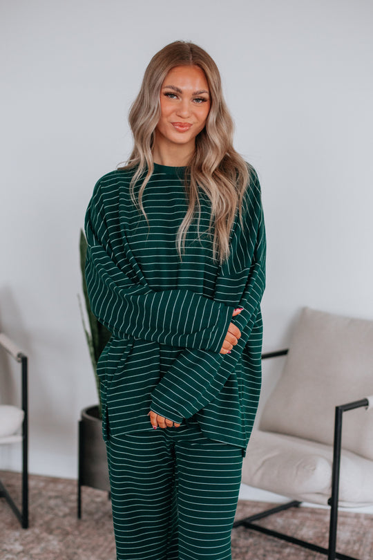 Cayla Striped Top - Pine Mix