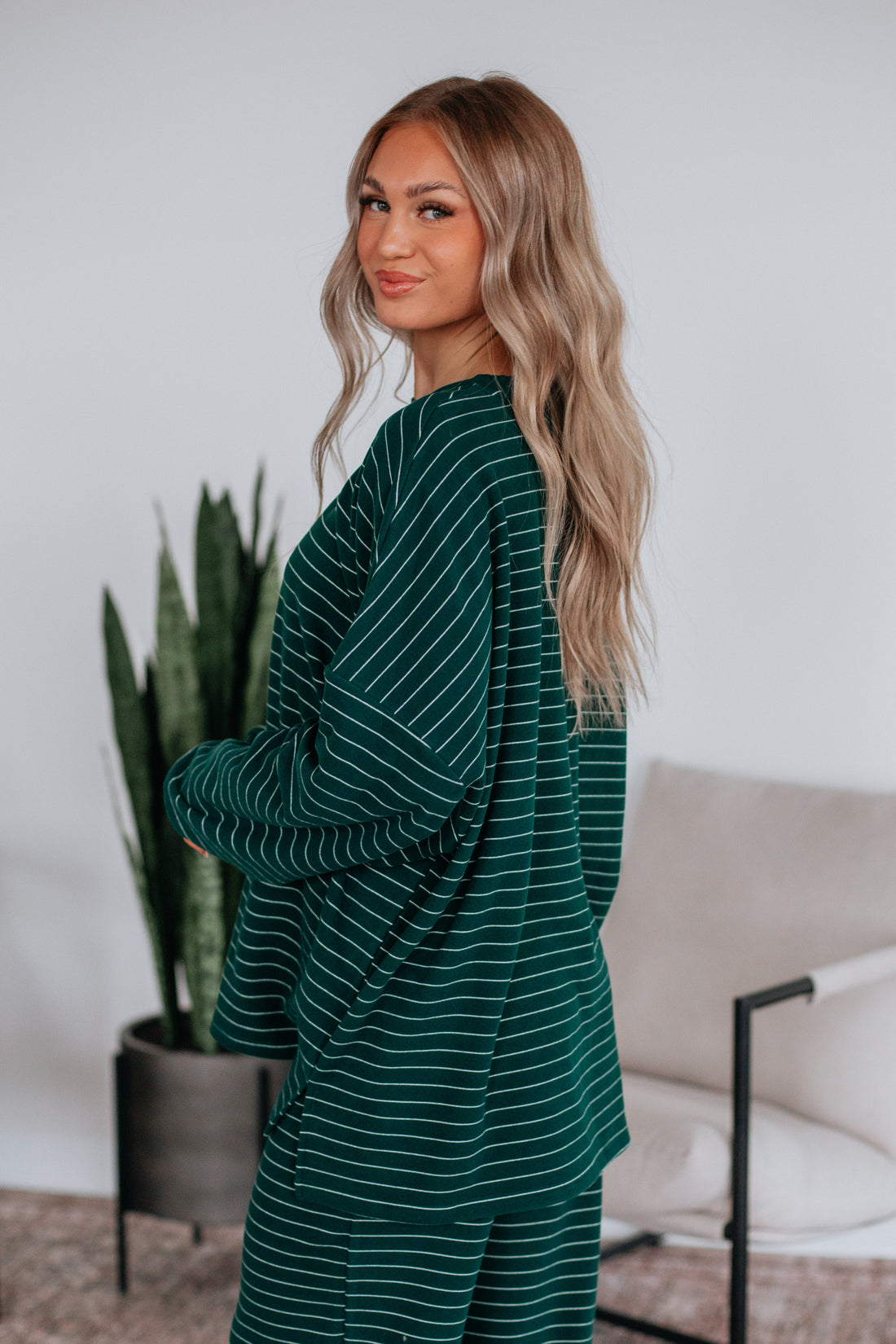 Cayla Striped Top - Pine Mix