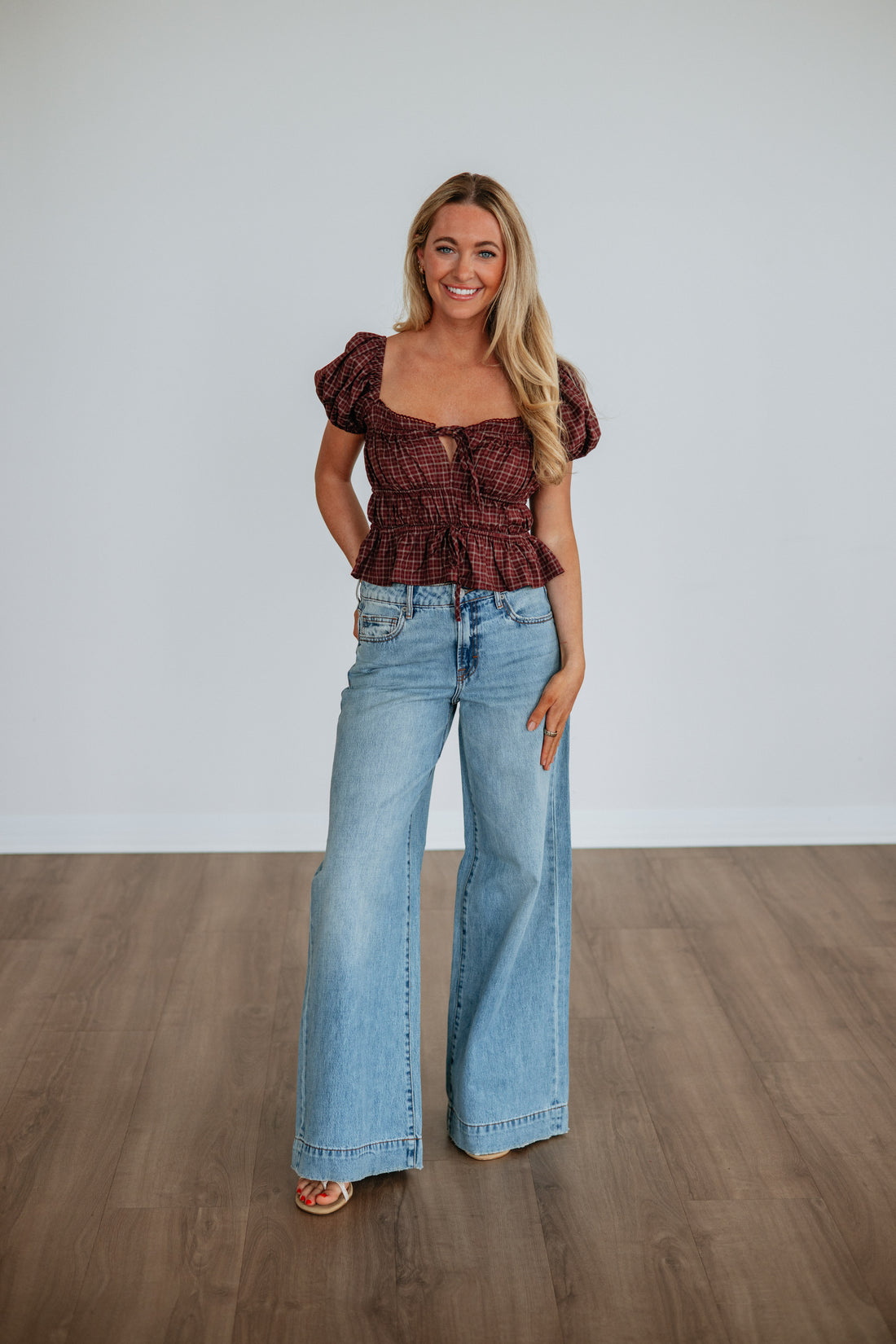 Perlette Plaid Top