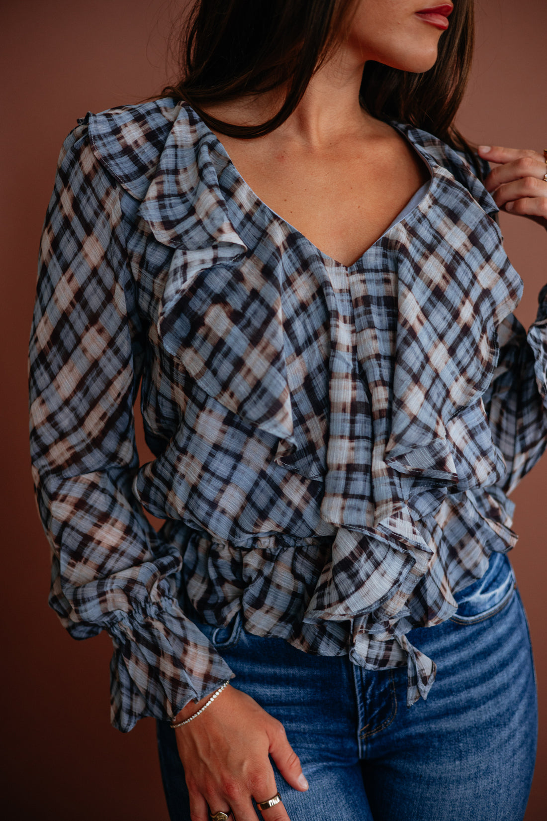 Lara Plaid Top
