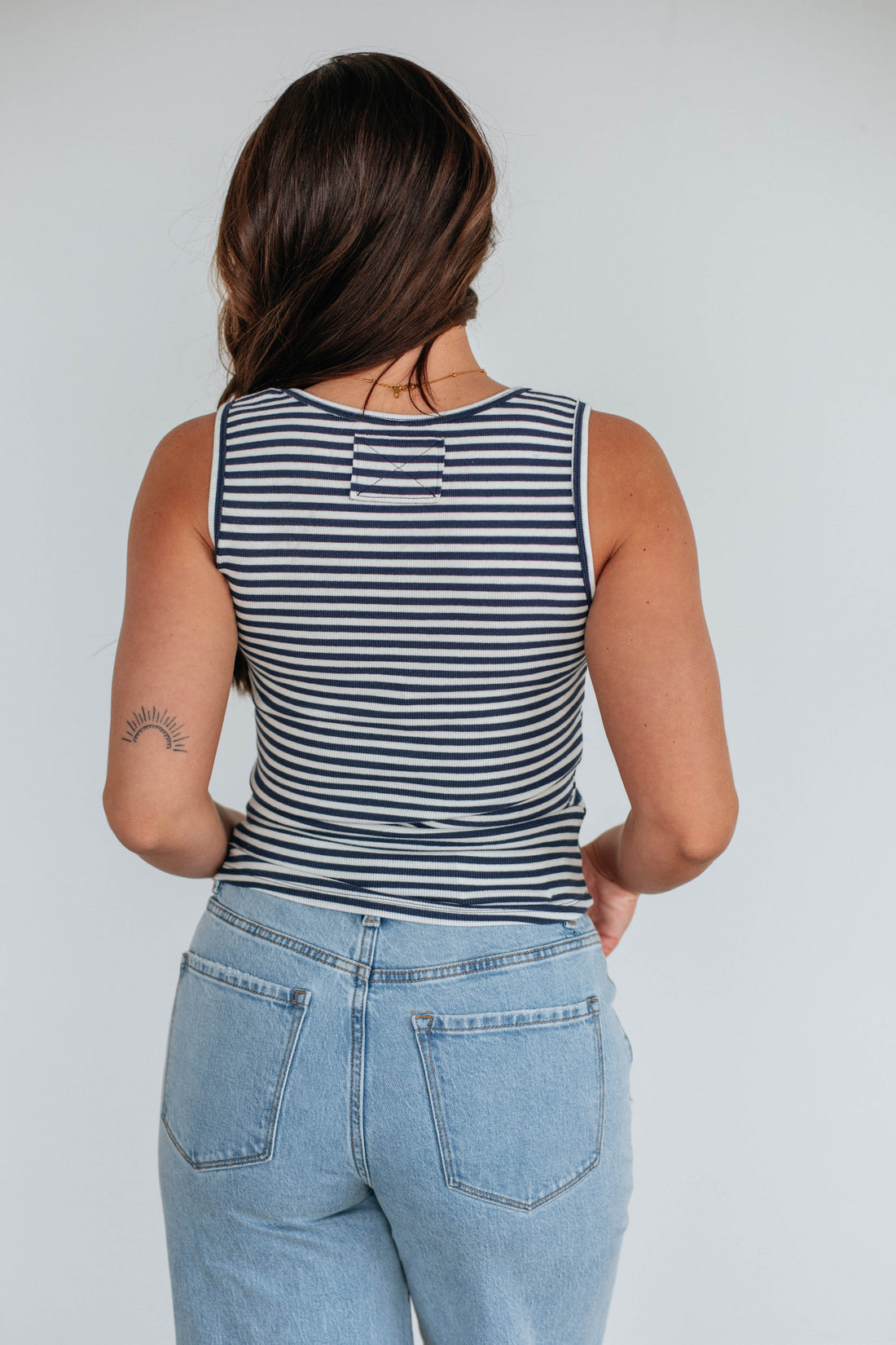 Theo Striped Tank - Navy Mix