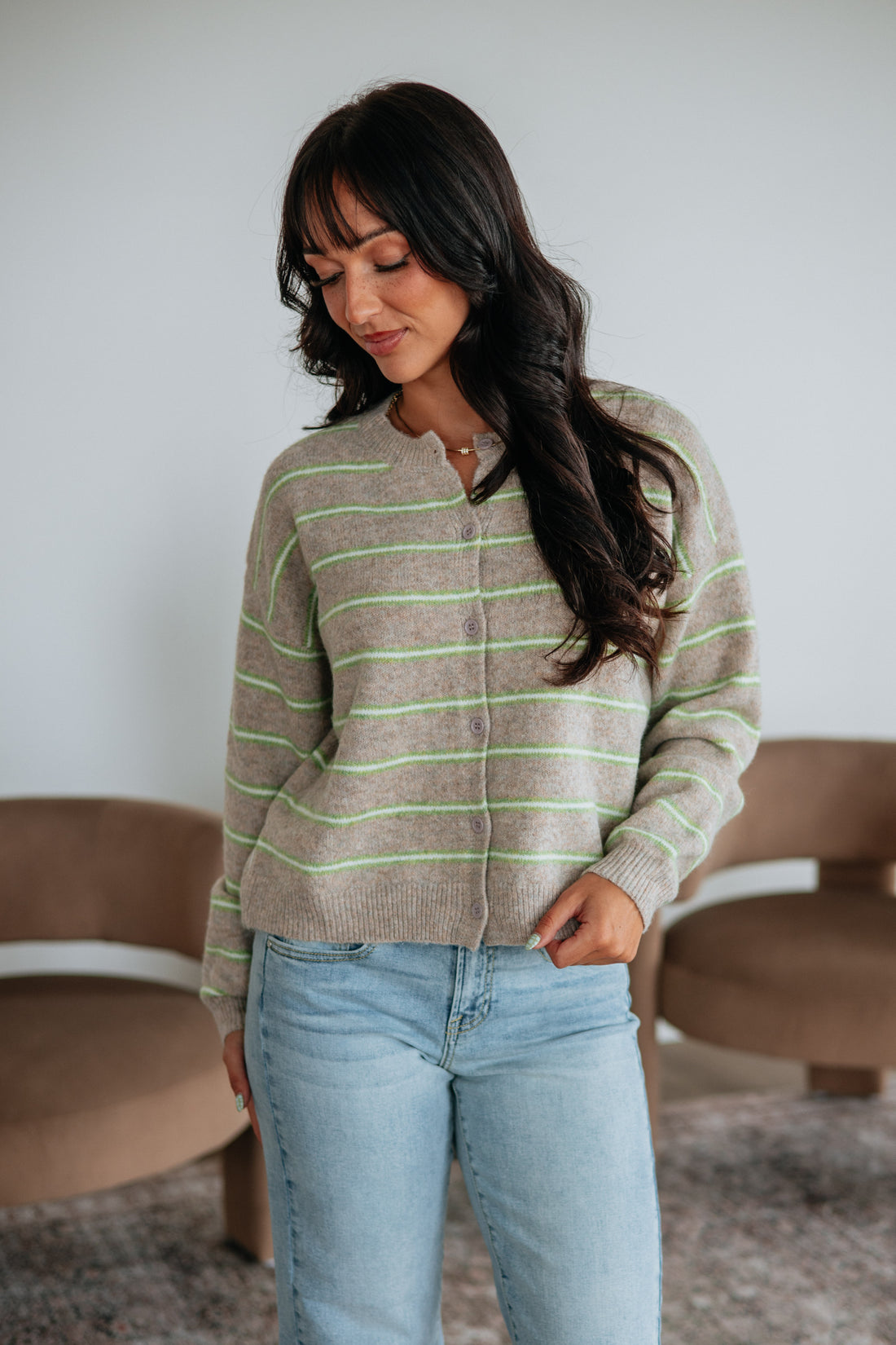 Clancey Striped Cardigan