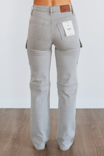 Tracey Hidden Cargo Jeans - Gravel