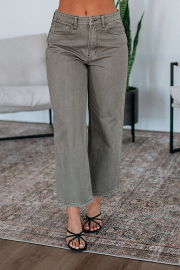 Rommi Denim Pants - Olive