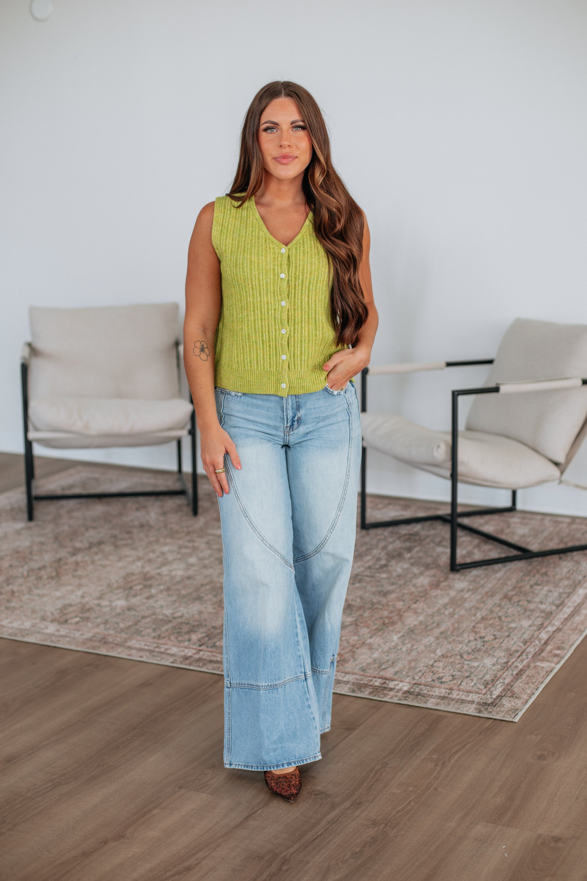 Mina Sweater Vest - Lemongrass