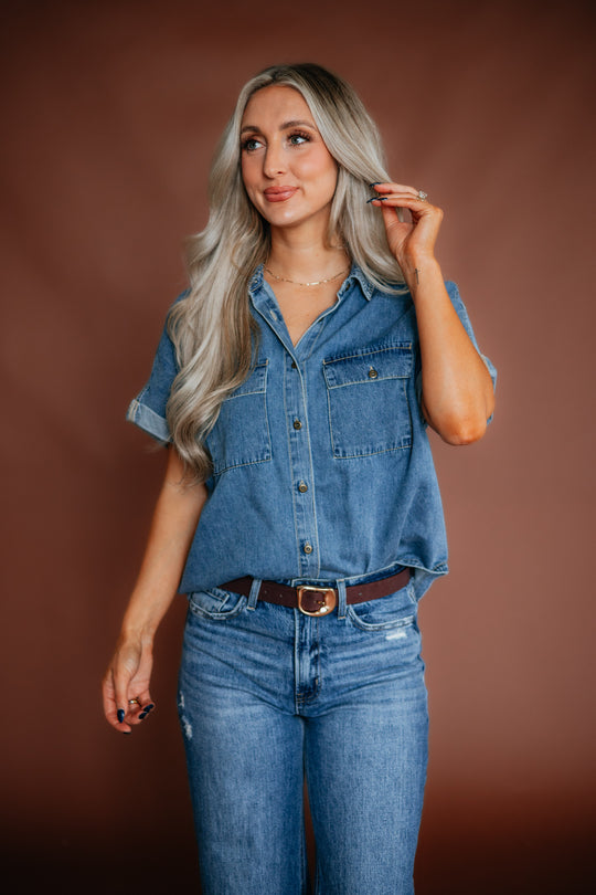 Avery Risen Denim Top