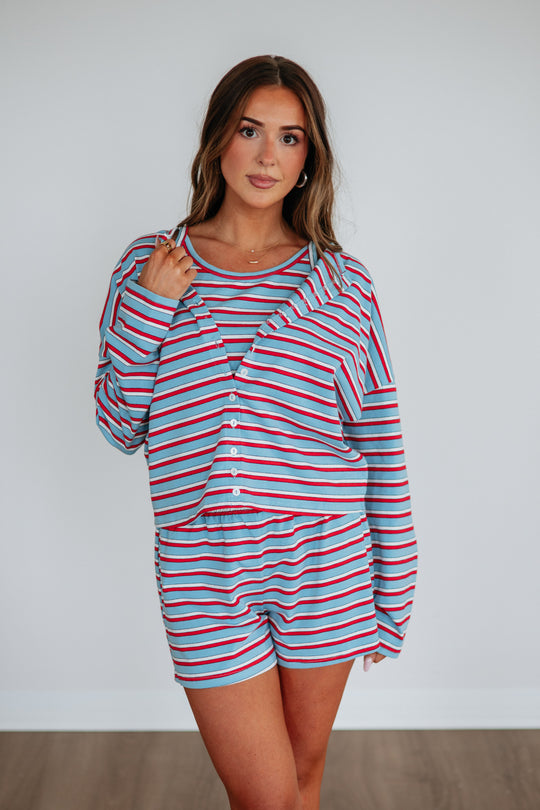 Brady Striped Cardigan Top