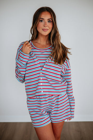 Brady Striped Cardigan Top