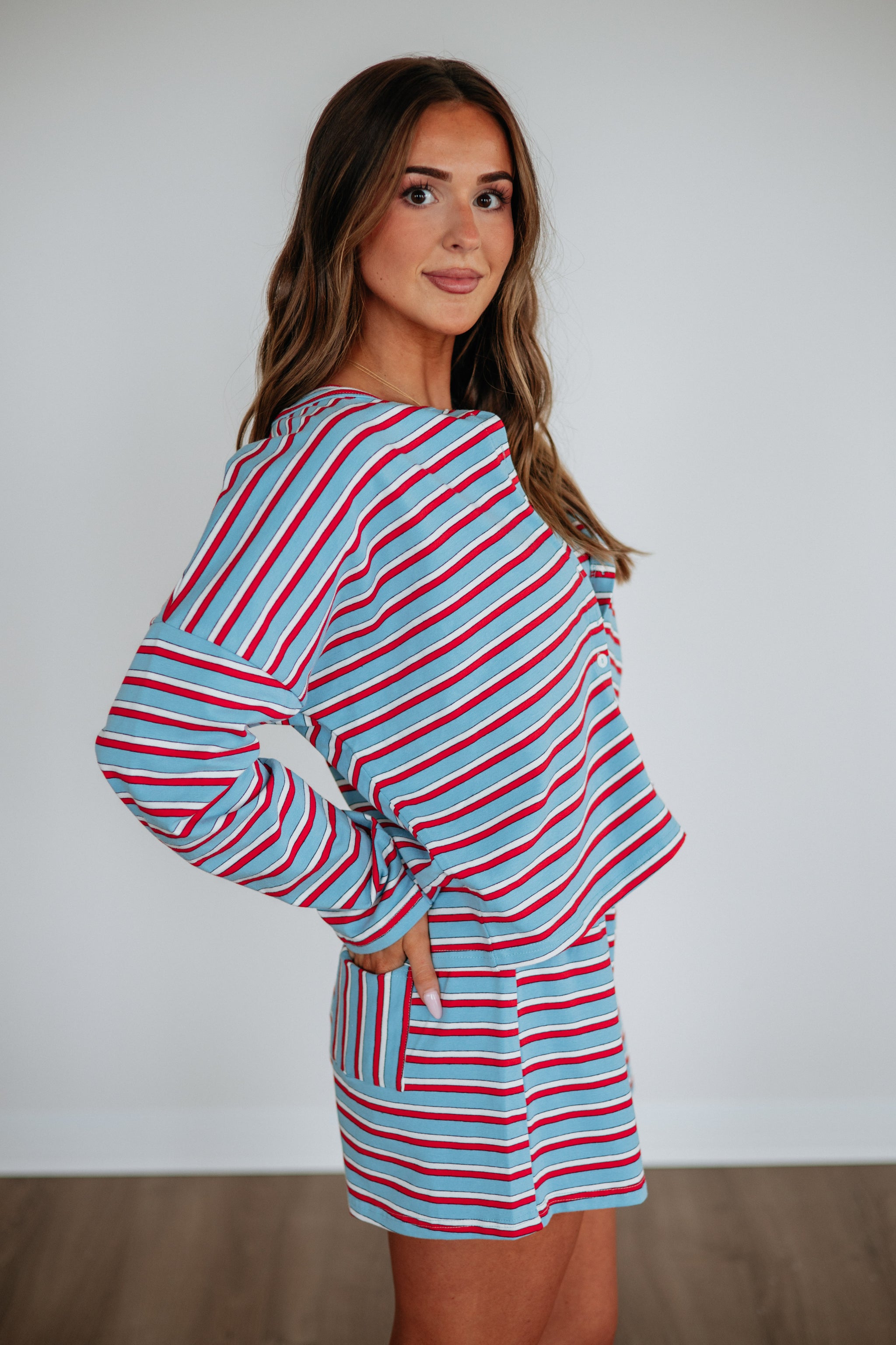Brady Striped Cardigan Top