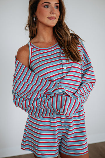 Brady Striped Cardigan Top