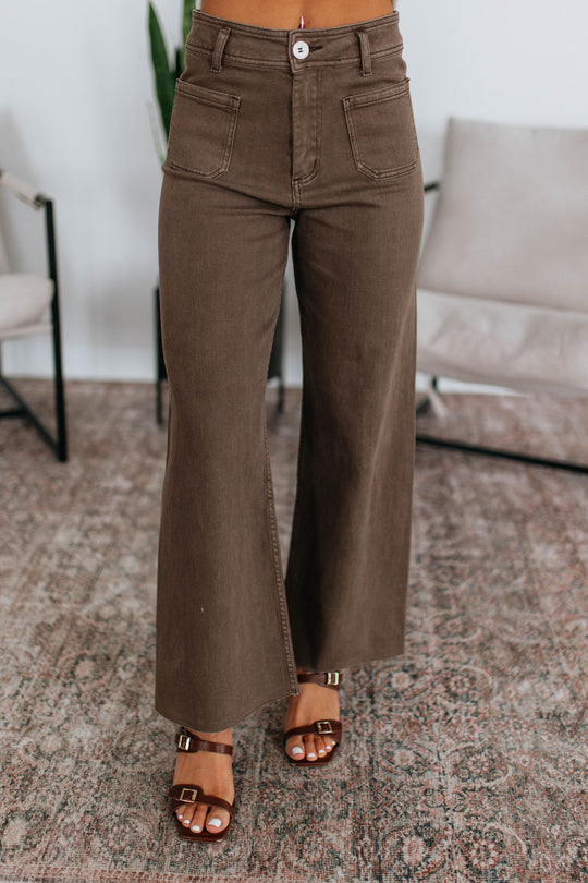 Hannah Wide Leg Pants - Cocoa