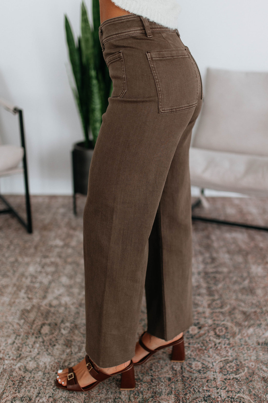 Hannah Wide Leg Pants - Cocoa
