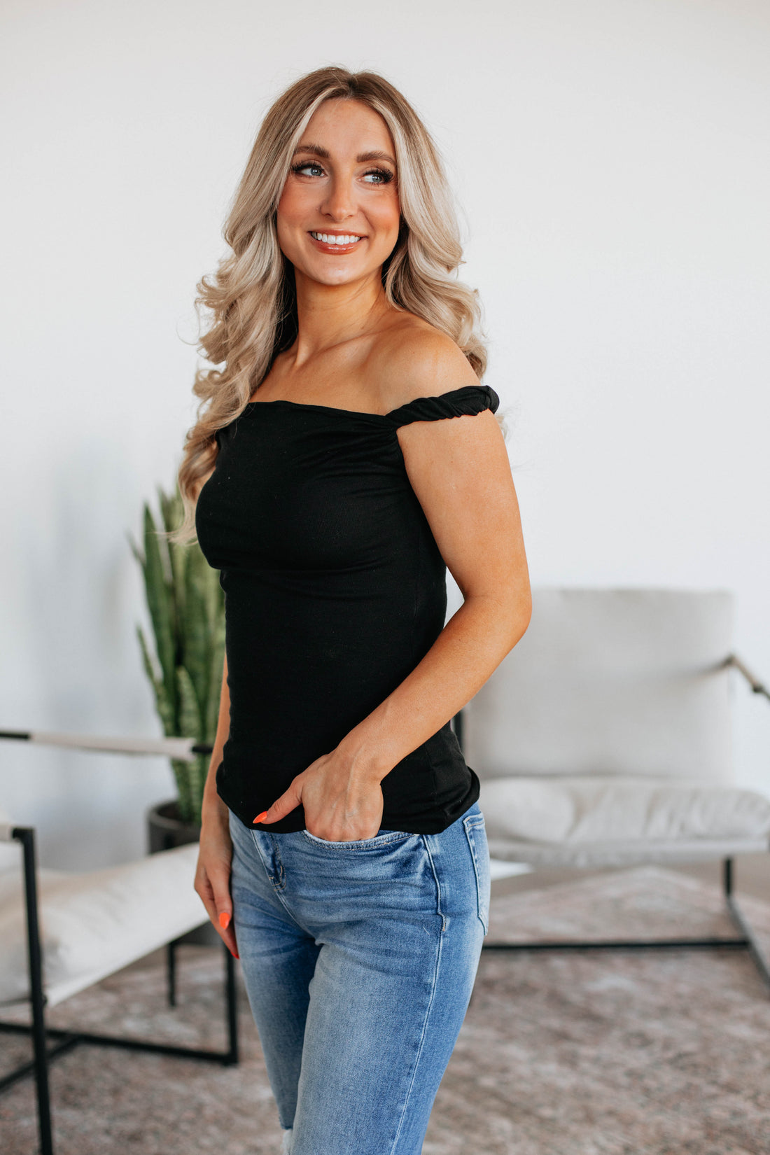 Zariya Off Shoulder Top - Black