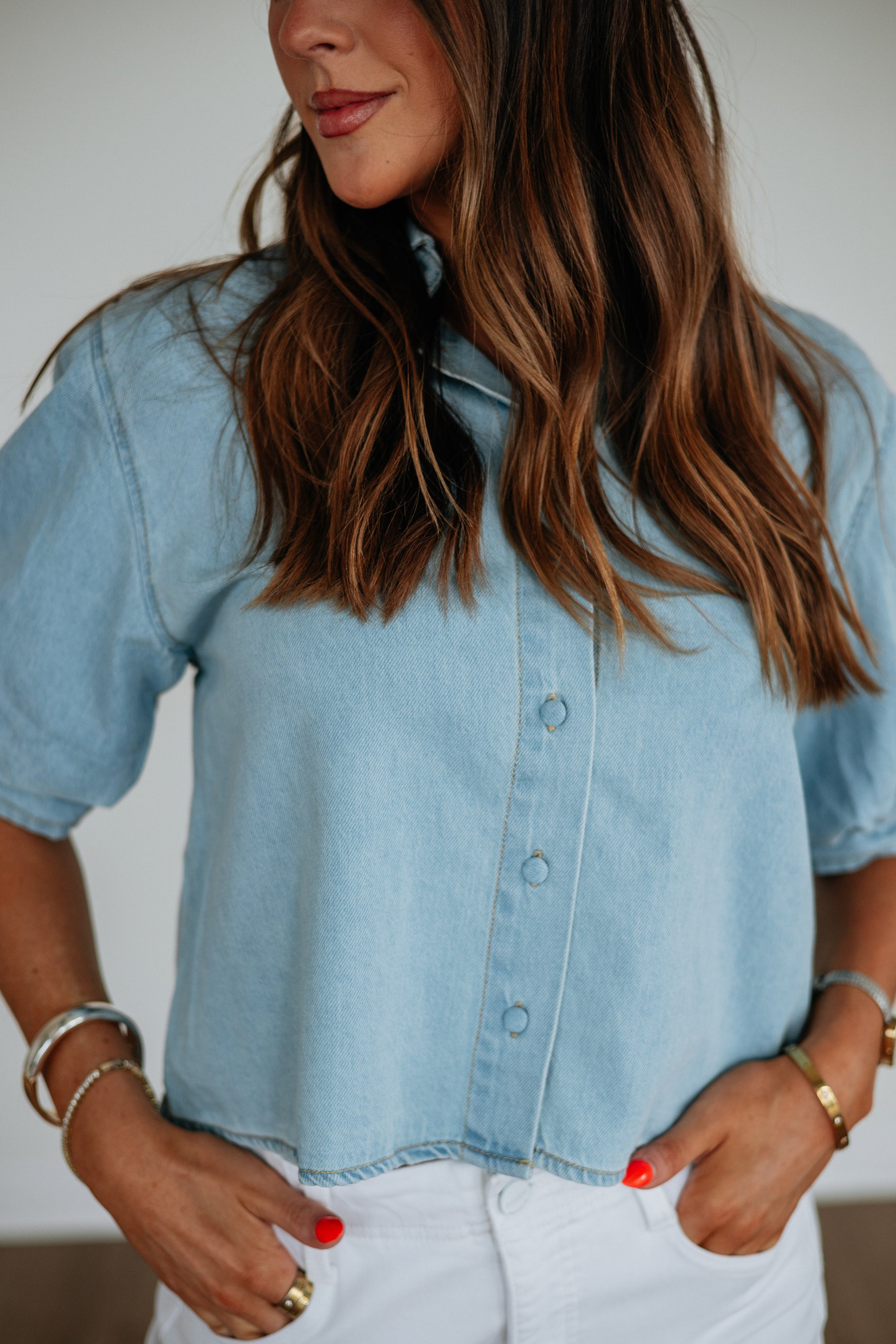 Kathrin Risen Denim Top
