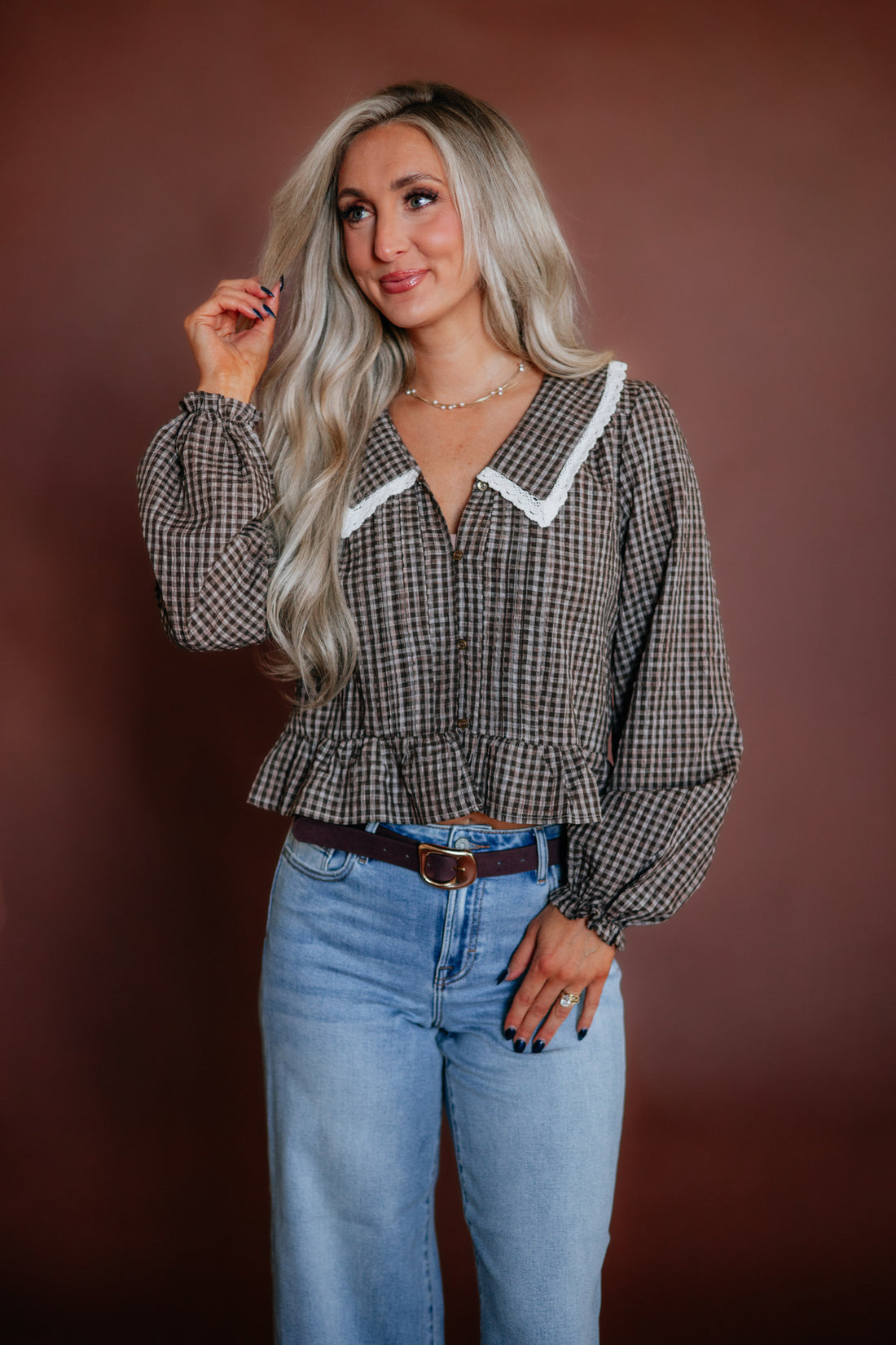 Laurelyn Gingham Top