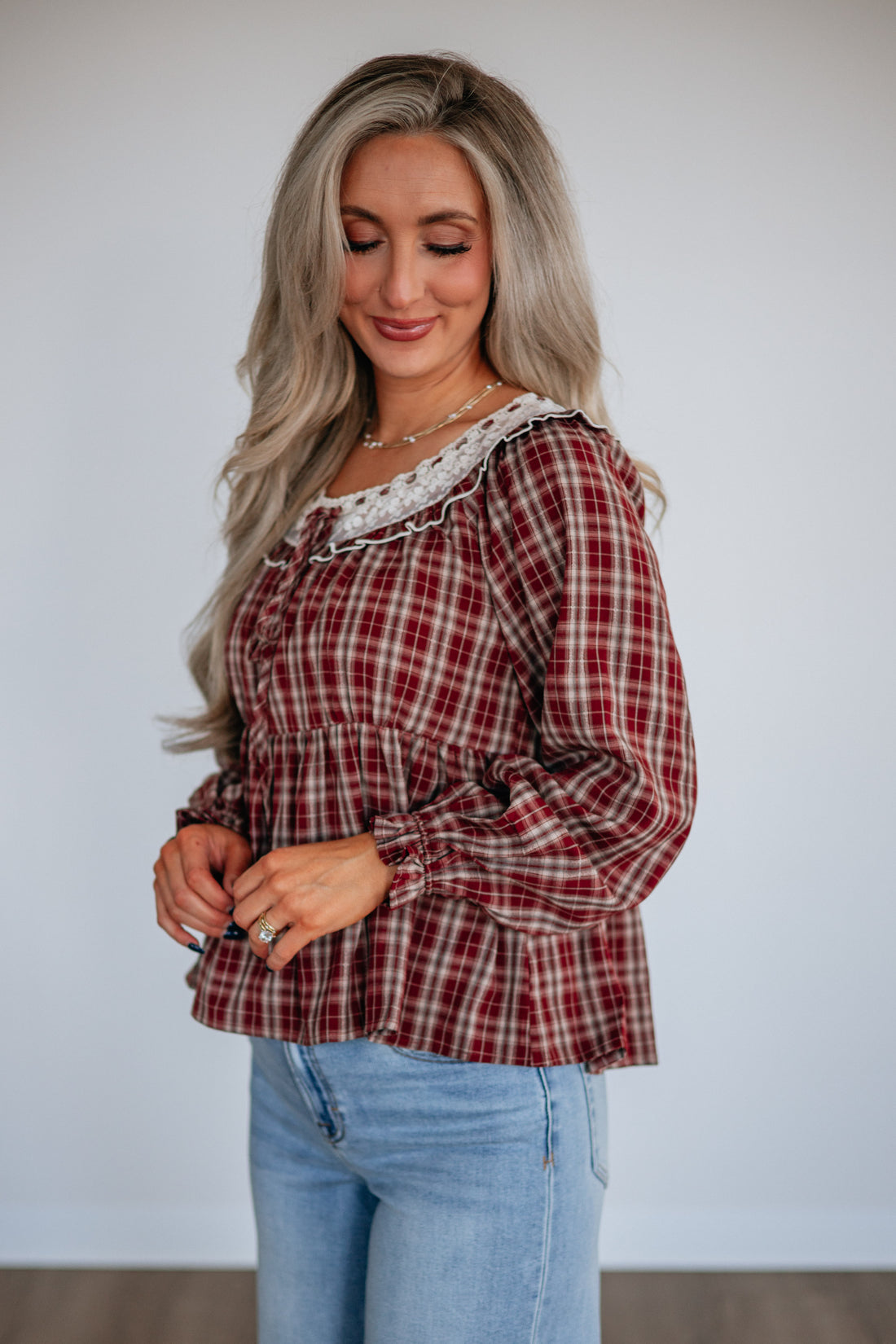 Novalie Plaid Blouse