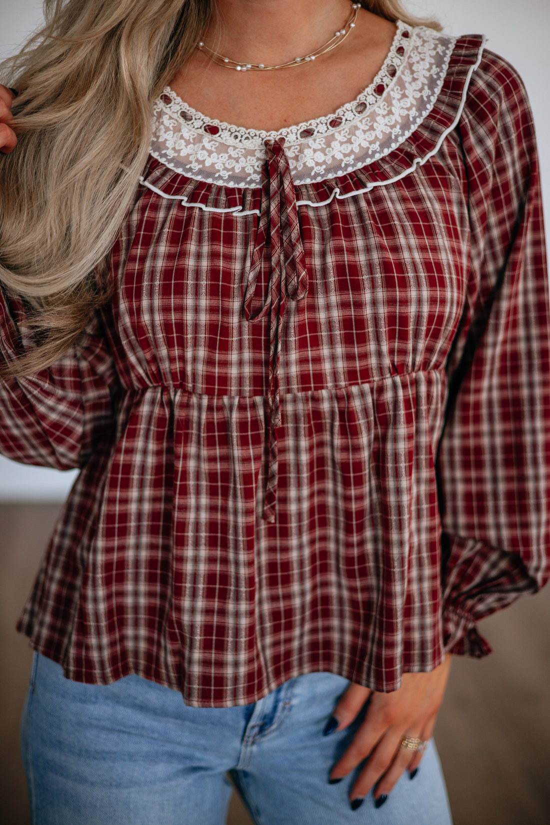 Novalie Plaid Blouse
